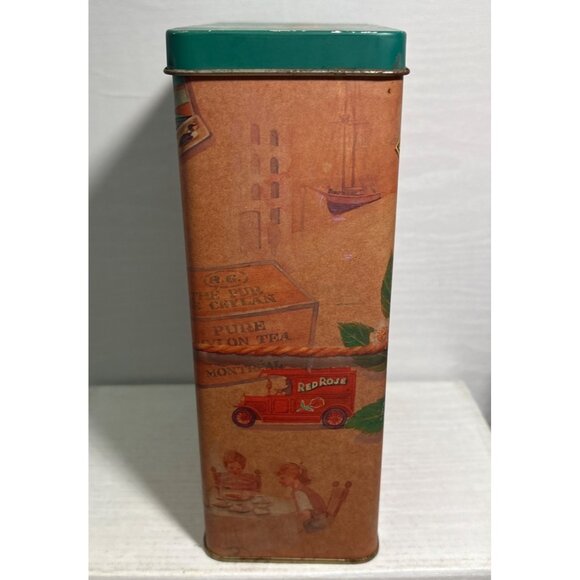 Red Rose Tea Tin Centennial Blend Hinged 100 Year w/ Original Cardboard Box - Picture 3 of 16